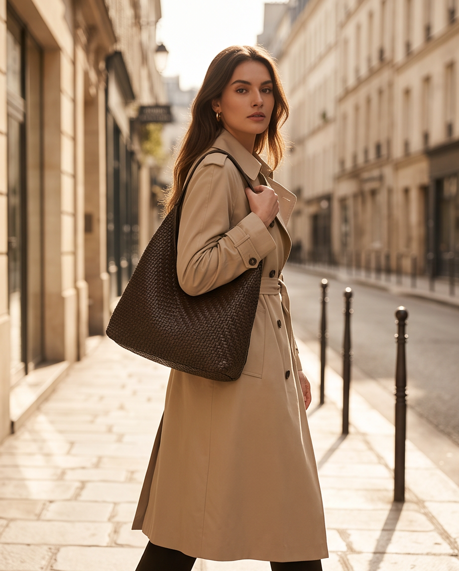 Sac à Main Premium Femme – Vintage Spacieux, Motif Tressé | Beauty Is My Legacy