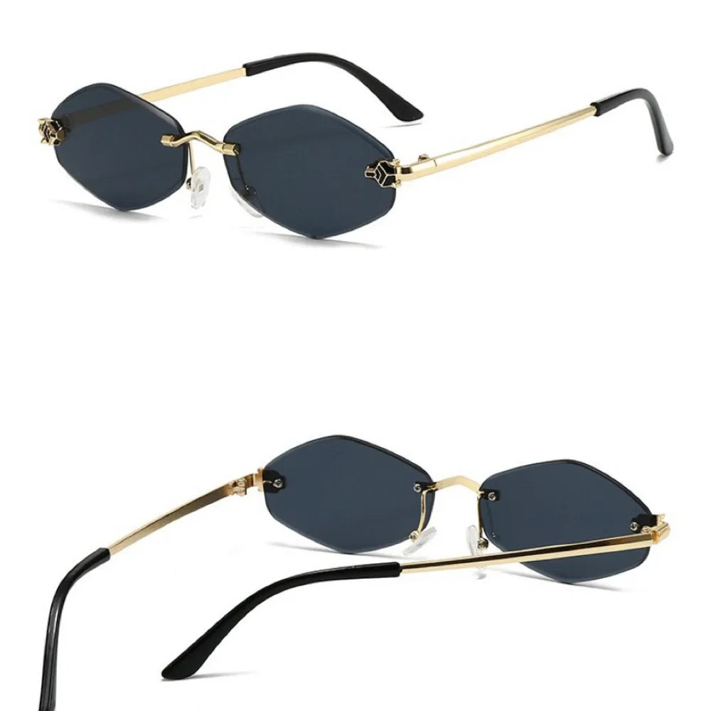 Lunettes Sans Monture Losange – Y2K & UV400