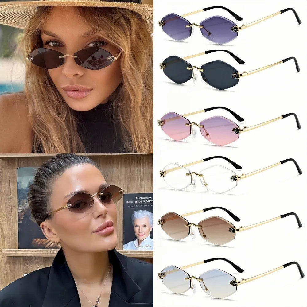 Lunettes Sans Monture Losange – Y2K & UV400