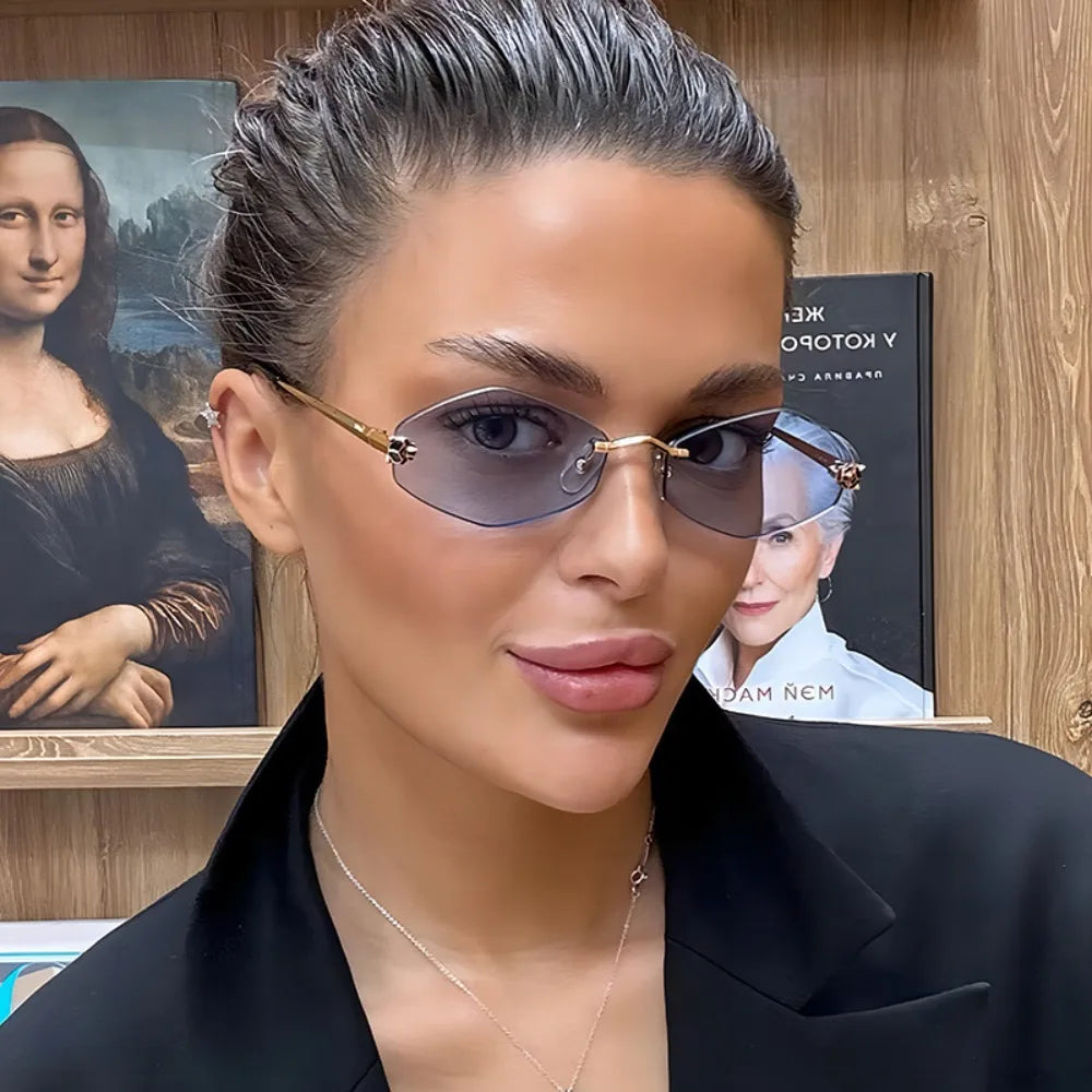 Lunettes Sans Monture Losange – Y2K & UV400