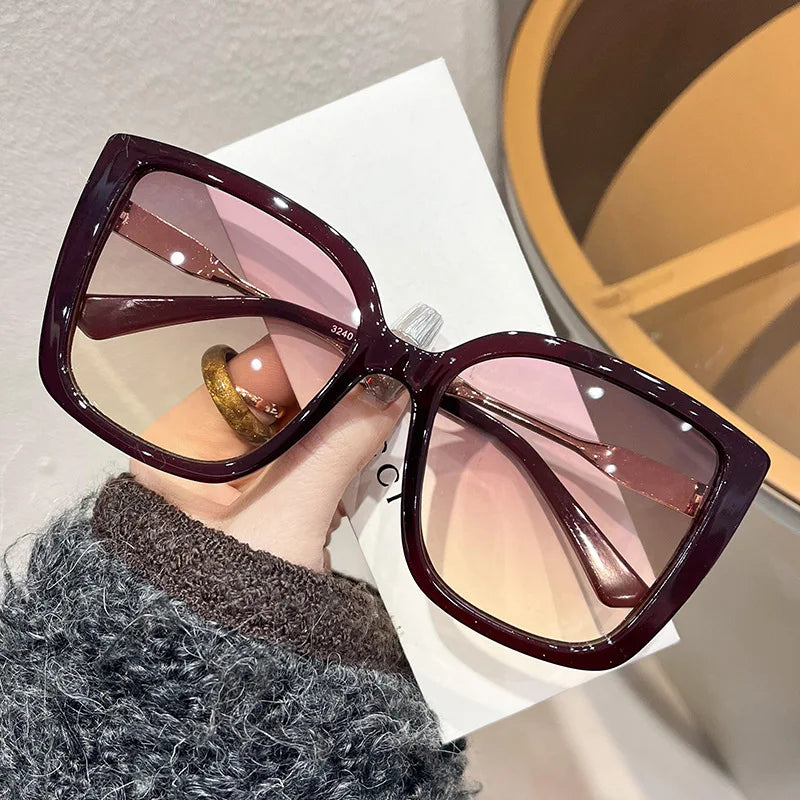 Lunettes Oversize Carrées – Rétro Coloré & UV400